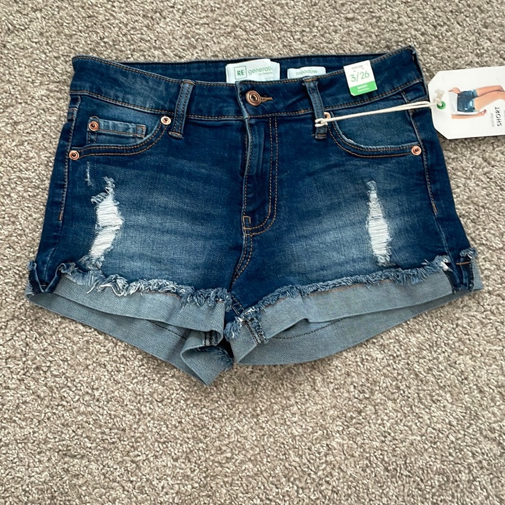 RE generation by celebrity pink jean shorts
